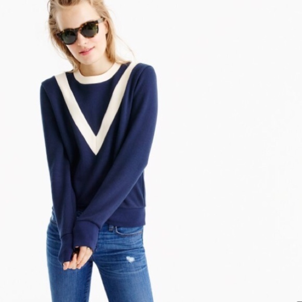 Navy J.Crew Varsity Sweatshirt